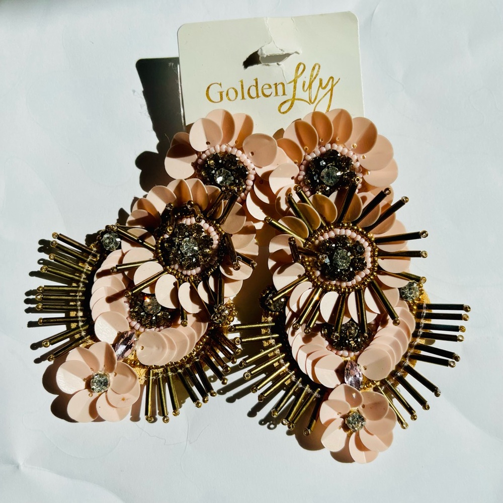 Pink Flower Earrings- NEW